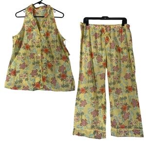 Vintage NWT Pj Slavage Tropical Pajamas Set